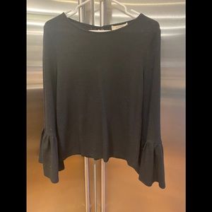 Black flare sleeve top